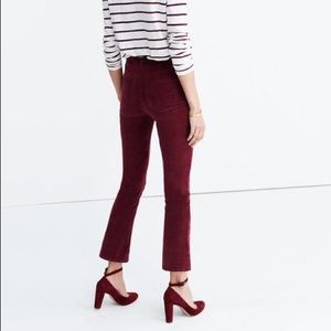 Madewell Cali Demi-Boot Velvet Jeans Cabernet 23